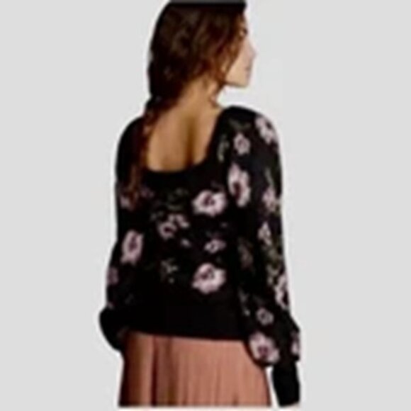 Anthropologie Floral Square Neck Sweater, Size L, Excellent Used Condition - Picture 10 of 10